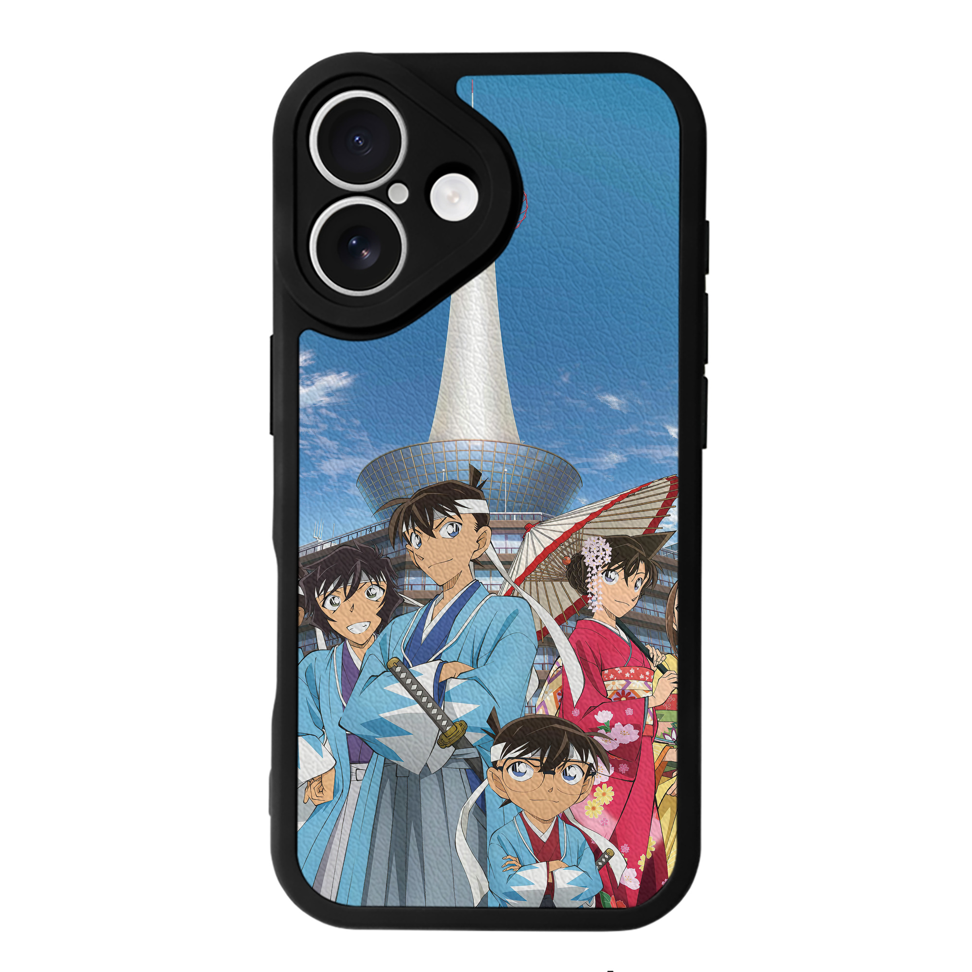 （画像用） 名探偵コナン Detective Conan 【iPhone 16シリーズ対応】シリコンスマホケース（レザー調） 材質：シリコン